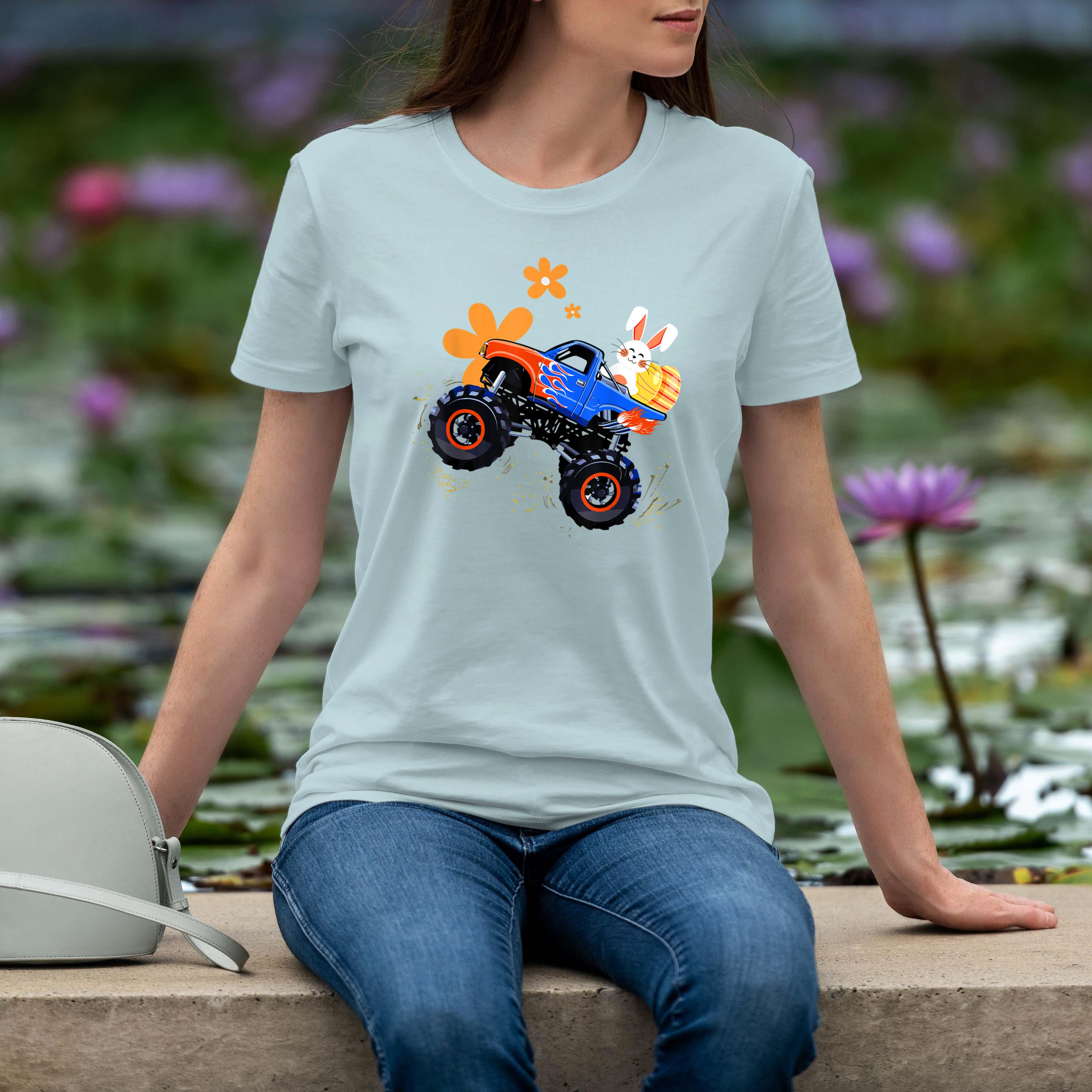 Bunny Easter Day Monster Truck Eggs Easter Gift Mens Womens Shirt 